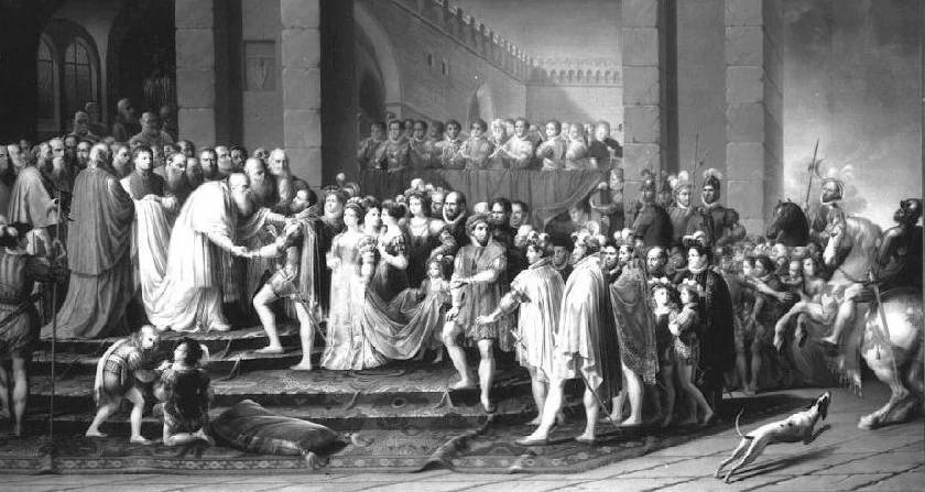 Incontro di Paolo III e Carlo V nella Rocca di Busseto - Museo Civico Villa Pallavicino, Parma